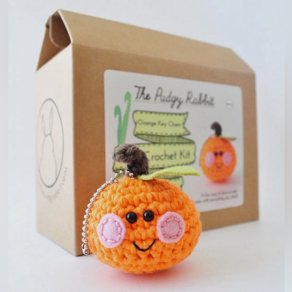 The Pudgy Rabbit Other - Orange Keychain Crochet Kit